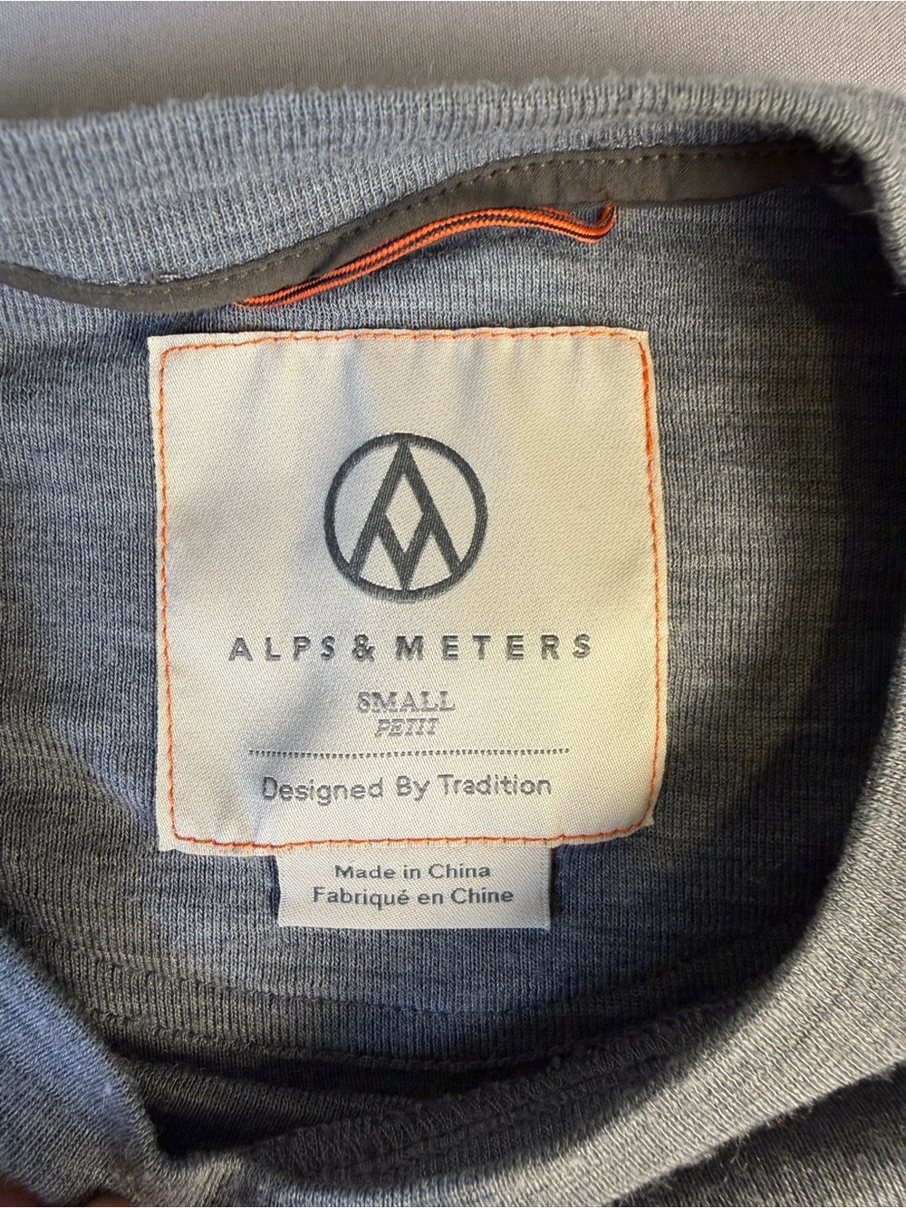 Alps & Meters Men's Heather Grey Short-Sleeve Shirt Touring Crew Tee Size Small - Picture 5 of 9